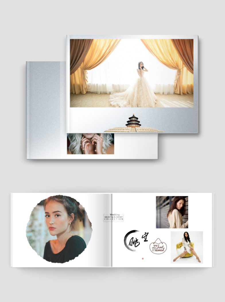 中国风个人写真唯美浪漫简约小清新相册书模板.